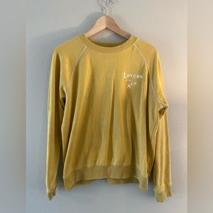 Billabong Lightweight Yellow Crewneck “Lovers of the Sun” Size Medium